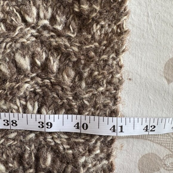 Vintage Wool Brown and Cream Striped Throw Blanket - Picture 8 of 9